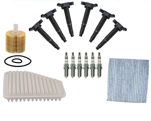 New Ignition Coils Spark Plugs Oil Air Cabin Filter for Toyota Camry 07-11 3.5L
