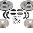 New Front Rotors Brake Pads Rear Drums Shoes Spring Kit fot Toyota Prius C 12-19