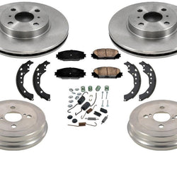 New Front Rotors Brake Pads Rear Drums Shoes Spring Kit fot Toyota Prius C 12-19