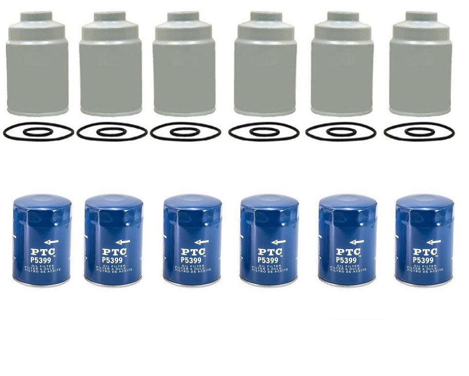 (6) Duramax Diesel Fuel Filters For 01-15 GMC 6.6 + (6) Oil Filters