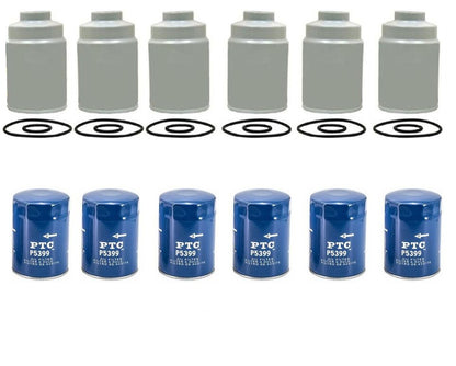 (6) Duramax Diesel Fuel Filters For 01-15 GMC 6.6 + (6) Oil Filters