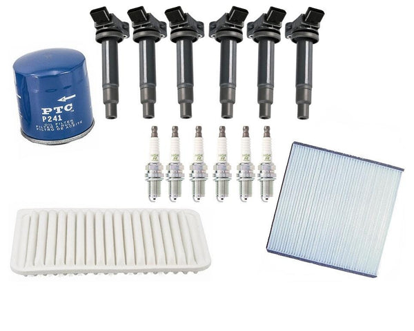 Ignition Coils Spark Plugs Oil Air Cabin Filter for Toyota Camry V6 3.0L 02-2006