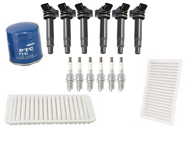 Ignition Coils Spark Plugs Oil Air Cabin Filter for Toyota Highlander V6 01-03