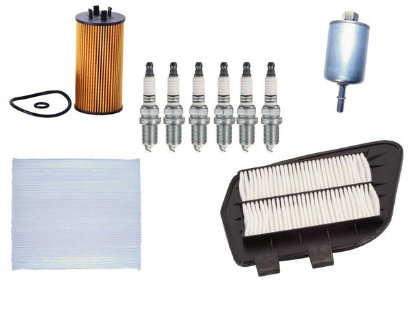 Double Platinum Spark Plugs Air Cabin Oil Gas Filters for Cadillac CTS 3.2L