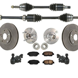 Nuevos ejes, almohadillas de rotores, rótulas, rodamientos de cubo de rueda para Toyota Camry LE 02-03