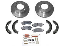 99-04 F250 Super Duty Rear Rotors & Pads Parking Brake Shoes Springs 5pc Kit