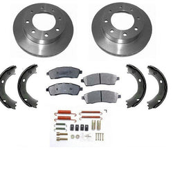 99-04 F250 Super Duty Rear Rotors & Pads Parking Brake Shoes Springs 5pc Kit