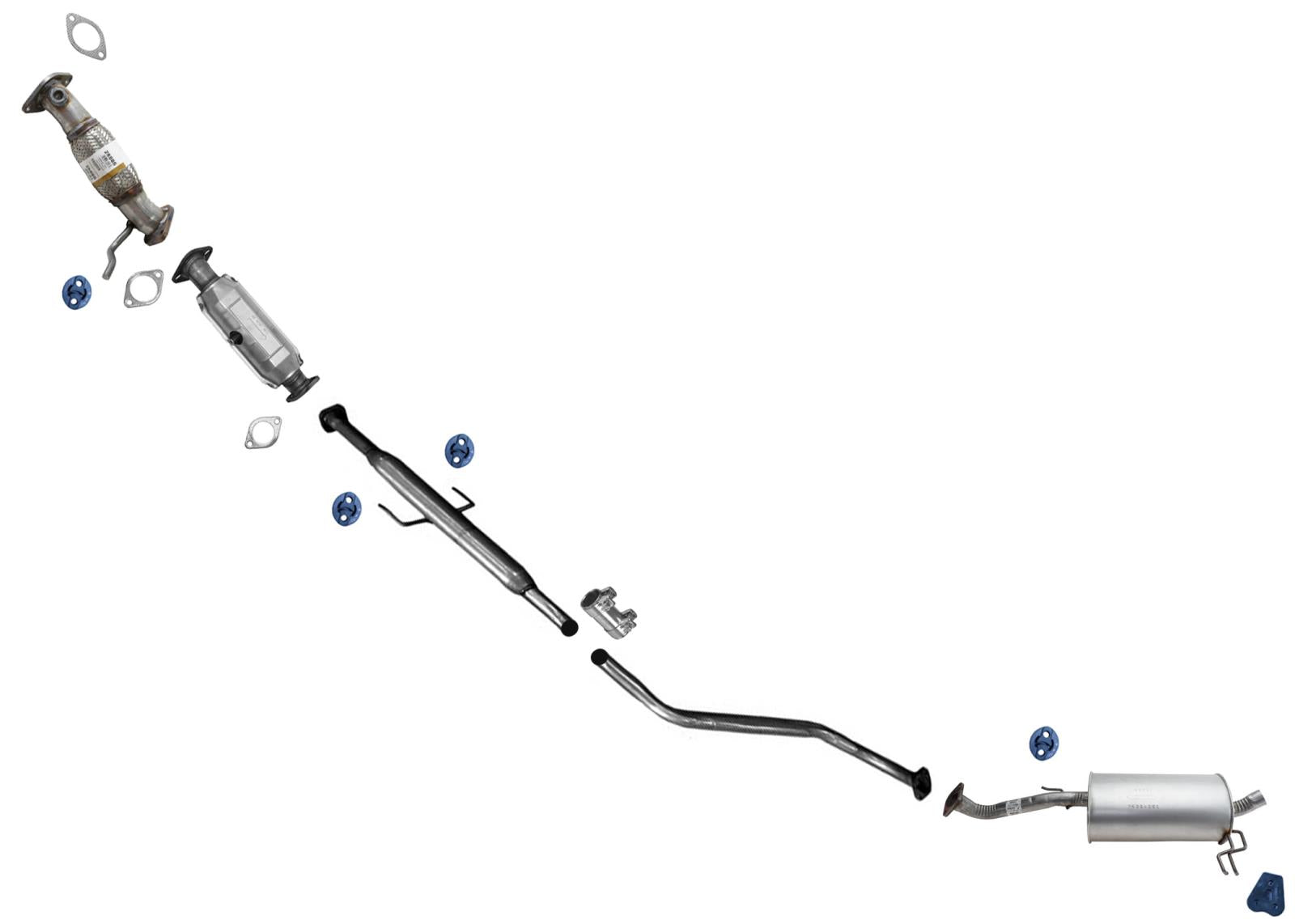 Resonator Ext Pipe Muffler Exhaust System for KIA Forte 2011 2013 2.0 Hatchback