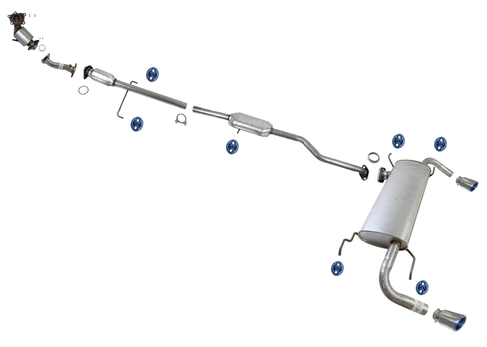 Catalytic Converter Resonator Ext Pipe Muffler Exhaust System for CX-7 07-09