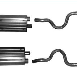 94-95 Mustang AP Muffler Dual Exhaust System With Polished Stainless Tail Pipes