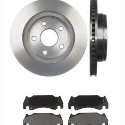 Fits 2005-2006 Ram SRT10 Pick Up 8.3L V10 (2) Front Brake Rotors & Ceramic Pads