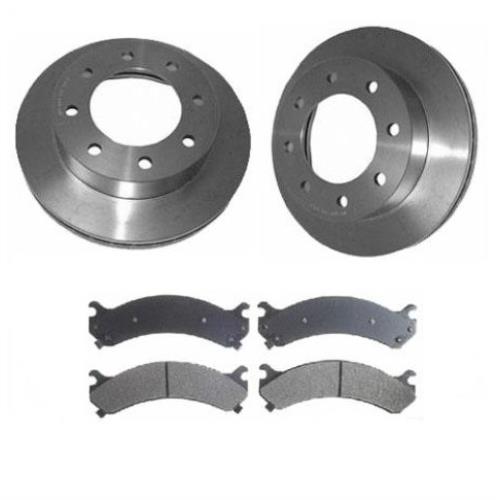 Rotores y almohadillas traseras de 8 pernos 8500 LB GVW 03-06 Chevrolet Express Van G2500 8 lengüetas