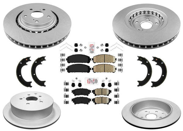 Front & Rear Coated Brake Rotors Pads for Lexus RX350 & RX450H 2010-2015