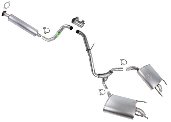 Resonator Ext. Pipe Muffler Dual Exhaust System for Chevrolet Malibu 13-15 2.5L