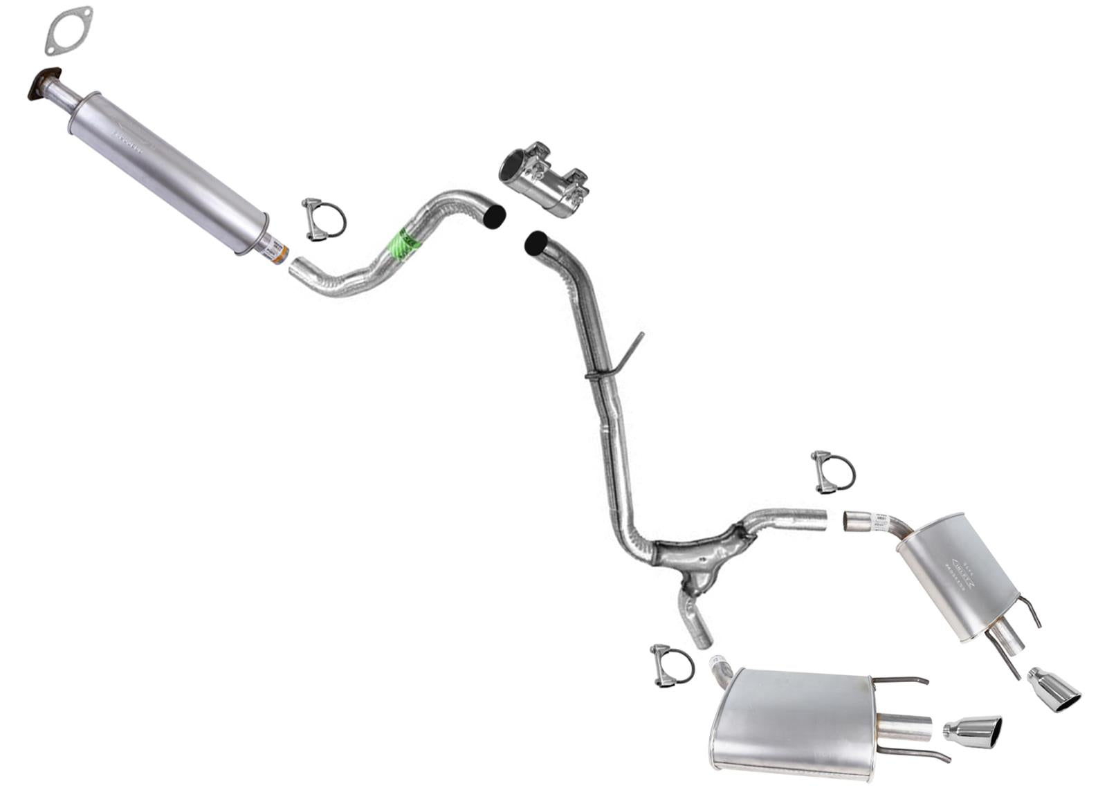 Resonator Ext. Pipe Dual Muffler Exhaust System for Chevrolet Malibu LTZ 13-15