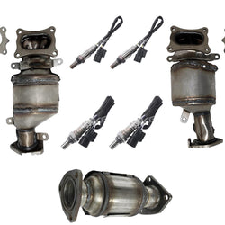 Front Rear Low Rear Manifold Catalytic Converter & Sensors For Honda Pilot 09-11