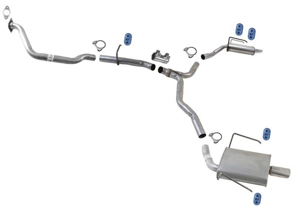 Resonator Pipe Dual Muffler Exhaust System for GMC Acadia Denali 2013 2015 2016