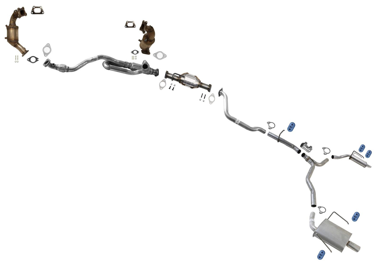 Resonator Pipe Dual Muffler Exhaust System for GMC Acadia Denali 2013 2015 2016