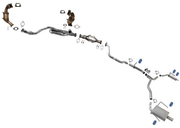 Resonator Pipe Dual Muffler Exhaust System for GMC Acadia Denali 2013 2015 2016