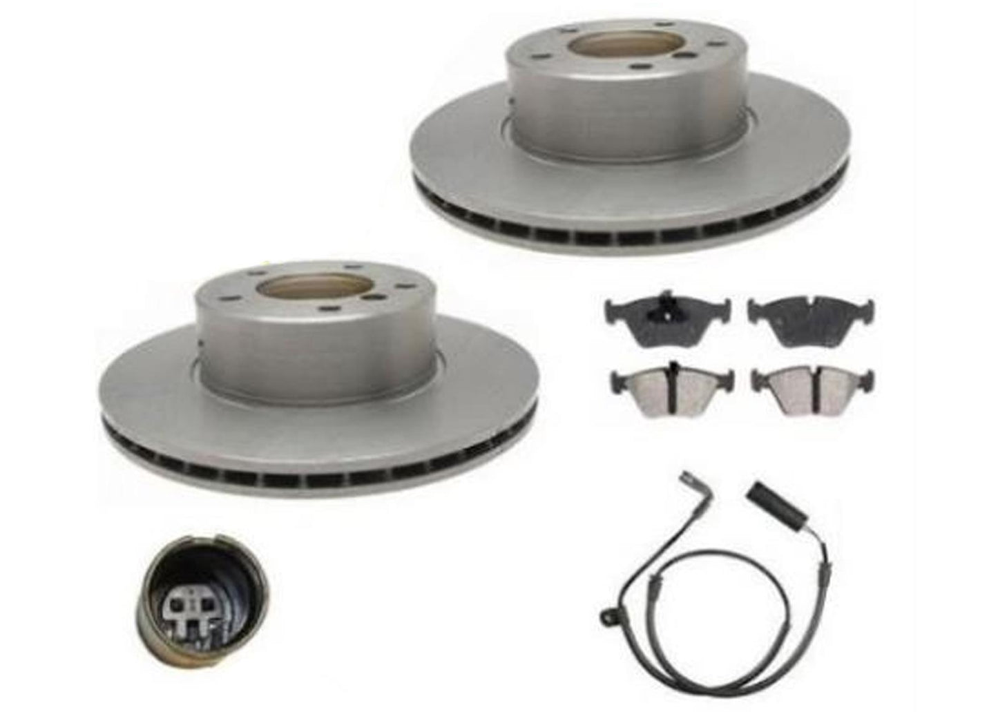Fits for 2001-2003 BMW 525i Balanced Front Brake Rotors Brake Pads & Sensor
