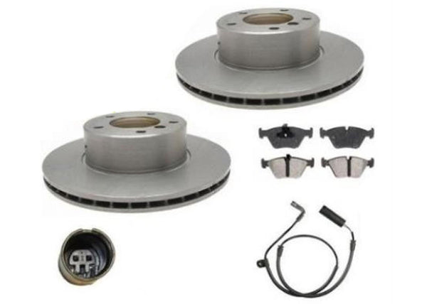 Fits for 2001-2003 BMW 525i Balanced Front Brake Rotors Brake Pads & Sensor