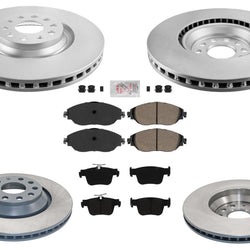 F&R Disc Brake Rotors Brake Pads for Volkswagen GTi 2022 2023 2024 2.0L