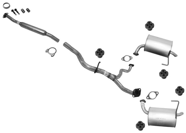 Dual Mufflers Resonator Pipe Exhaust System for Subaru Outback 2005 2.5L