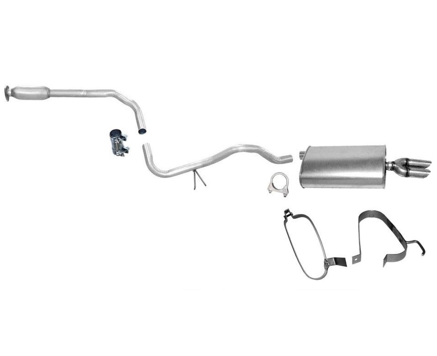 Middle Resonator & Muffler W Dual Tip For Chevrolet Cavalier 2.2L 2.4L 1999-2004 - Photo 1
