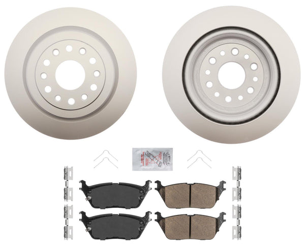 Rear Coated Disc Brake Rotors & Brake Pads W/ Hardware For 2019-2024 RAM 1500
