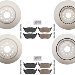 Front & Rear Coated Disc Brake Rotors Pads Hardware For 2019-2024 RAM 1500