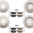 Front & Rear Coated Brake Rotors & Galvanized Brake Pads For 2019-2024 RAM 1500