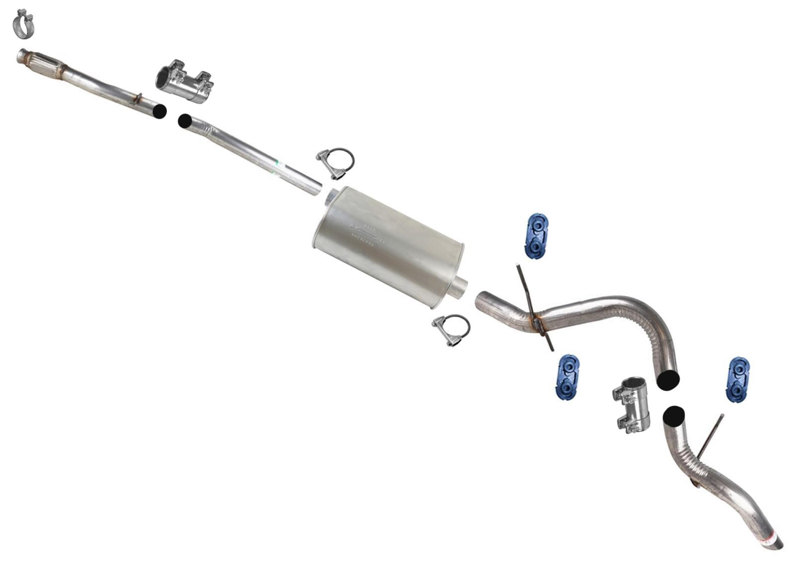 Flex Pipe Muffler Tail Pipe Exhaust for Silverado 2019-2023 157.0" Wheelbase 5.3