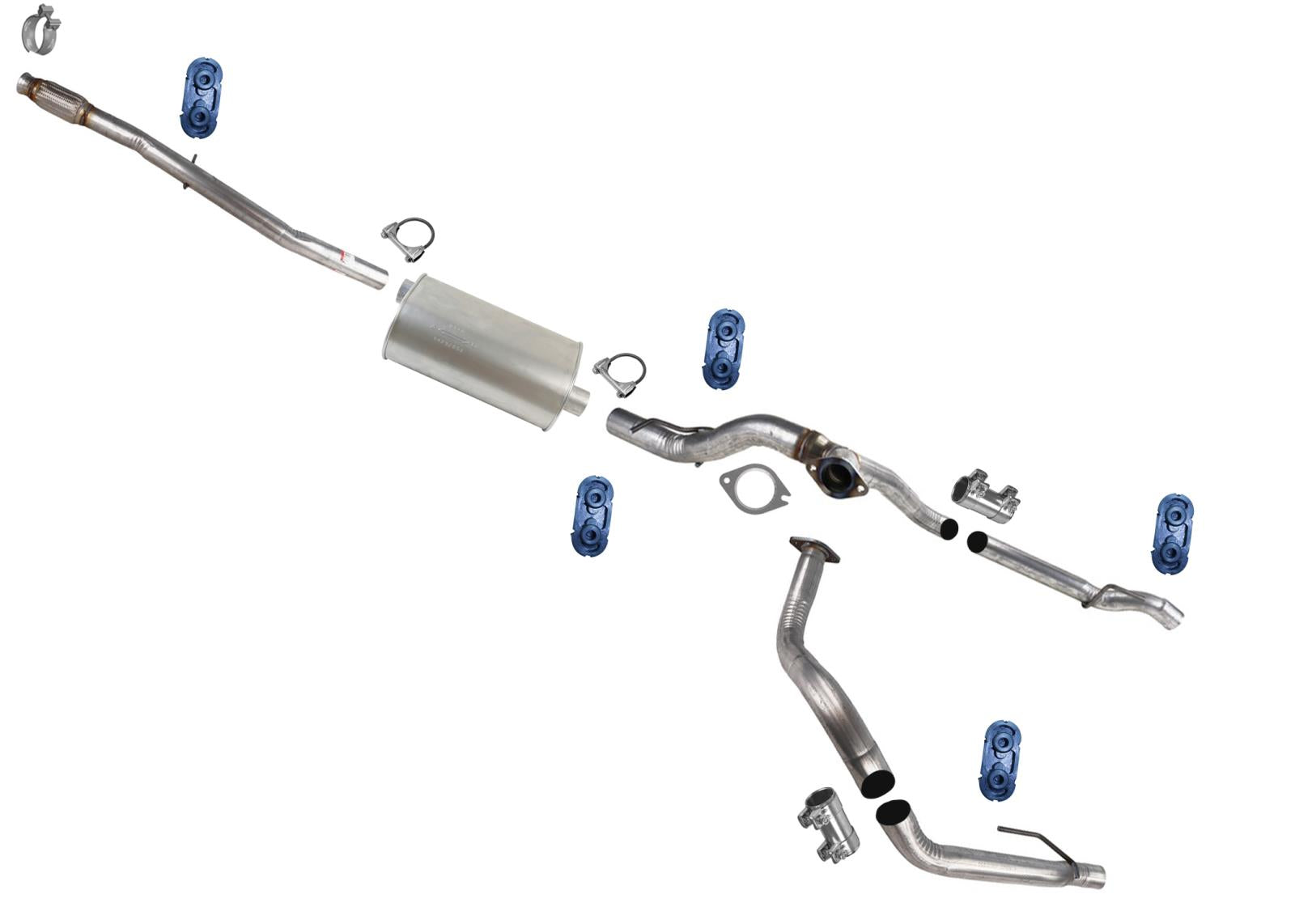 Pipe Muffler Tail Pipe Dual Exhaust for Silverado 2019-2023 147.4" Wheelbase 5.3