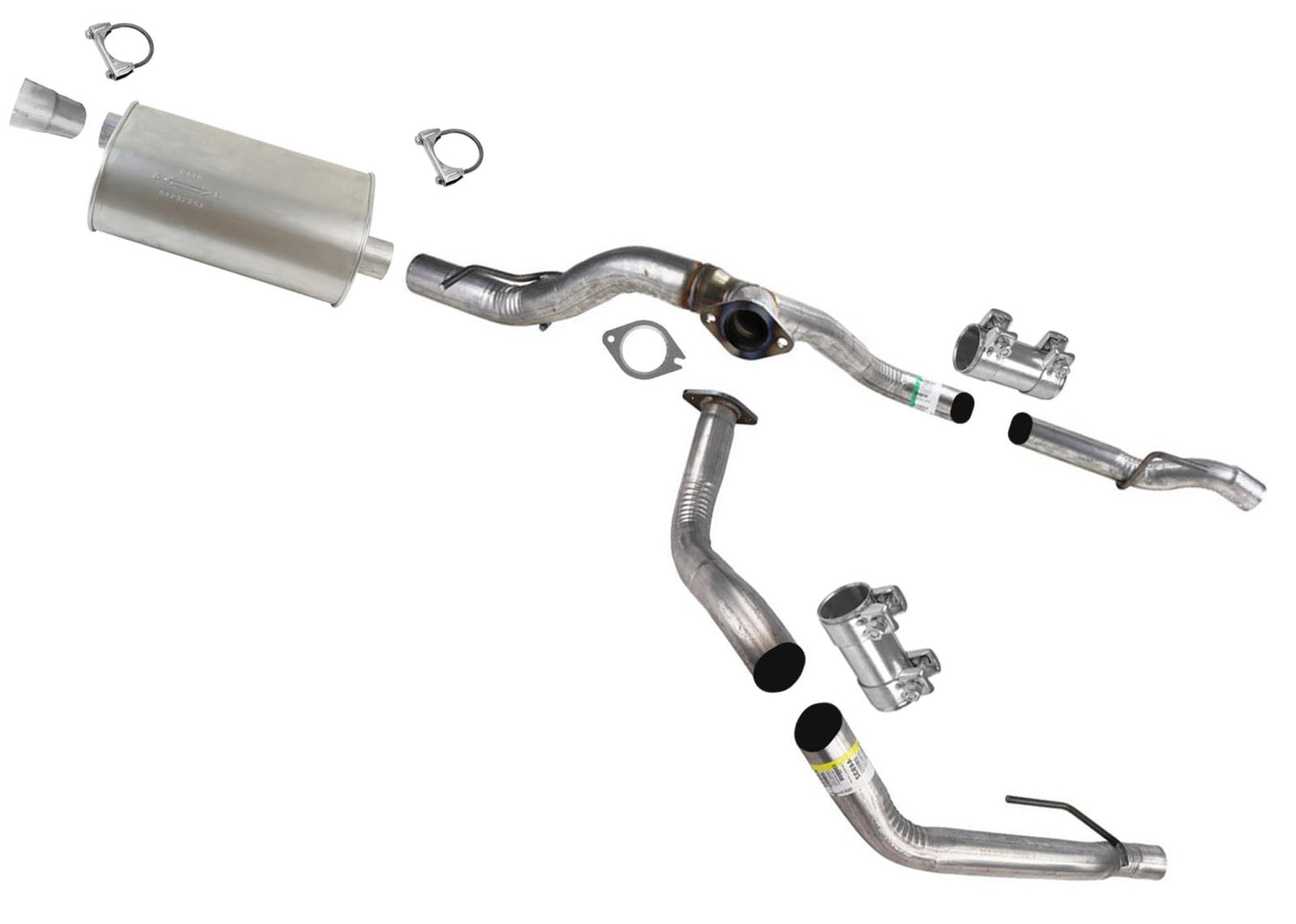 Weld On Muffler Dual Tail Pipe for Chevrolet Silverado 2019 2021 2022 2023 5.3L