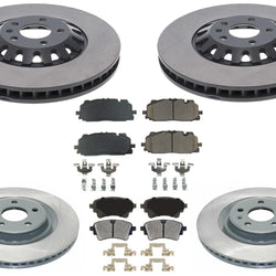 Front & Rear Coated Front Disc Brake Rotors Pads For Audi A6 Allroad 2022-2025