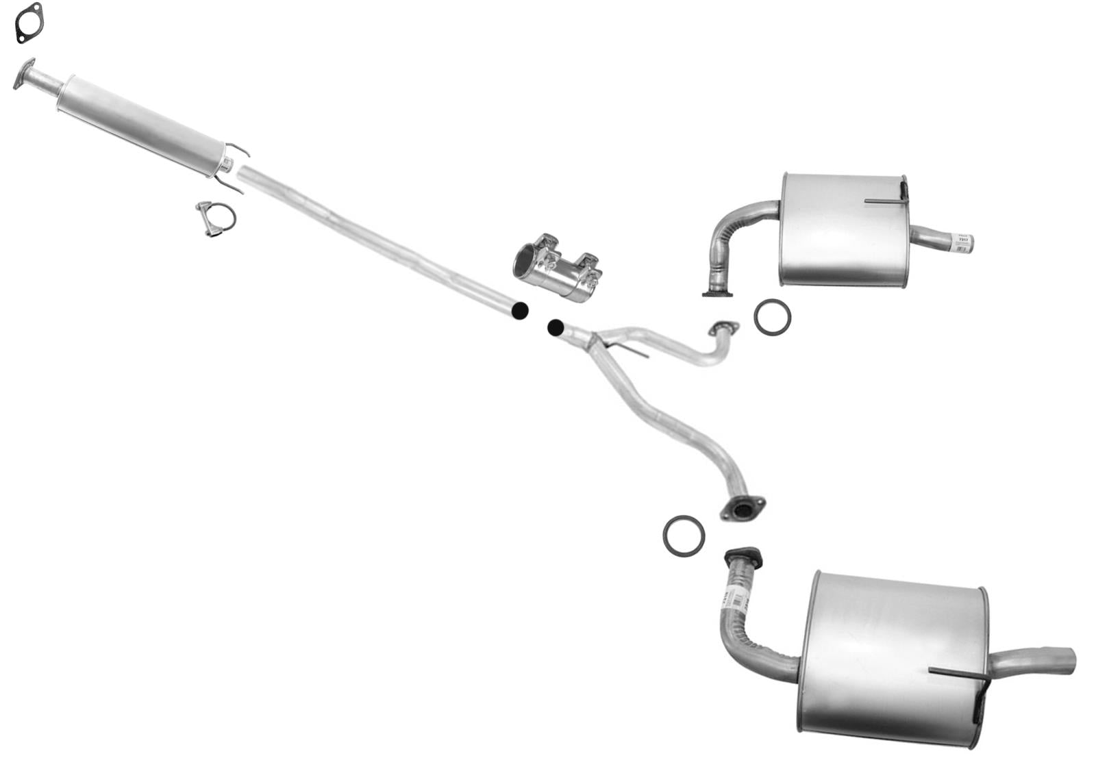 Resonator Pipe Dual Rear Muffler For Nissan Altima 2.5L 2007 2008 2009 4 Door