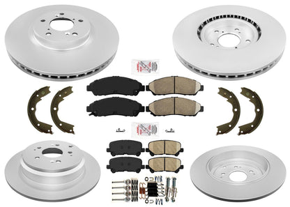 Rotores de freno delantero y trasero y pastillas de freno de cerámica para Honda Pilot 2012-2015