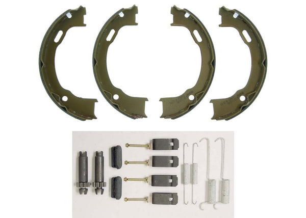 Parking Brake Shoes Set for Lincoln Town Car 1995-2002 with Mounting Hardware