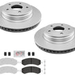 Front Coated Brake Rotors & Galvanized Brake Pads For 2019-2024 RAM 1500 Classic