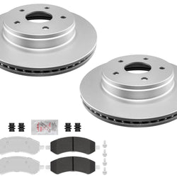 Front Coated Brake Rotors & Galvanized Brake Pads For 2019-2024 RAM 1500 Classic