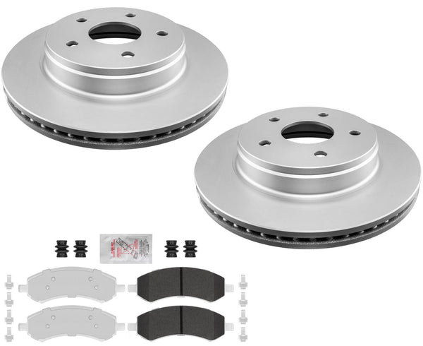 Front Coated Brake Rotors & Galvanized Brake Pads For 2019-2024 RAM 1500 Classic
