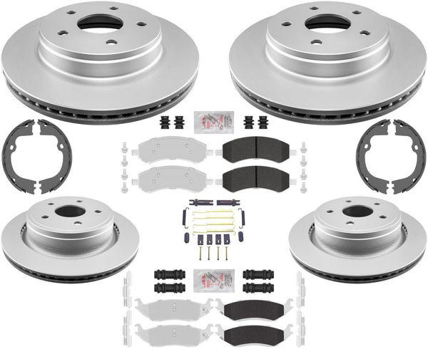 Front & Rear Coated Brake Rotors Brake Pads & Shoes For RAM 1500 Classic 2019-24