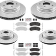 Front & Rear Coated Brake Rotors Max Duty Brake Pads For RAM 1500 Classic 19-24