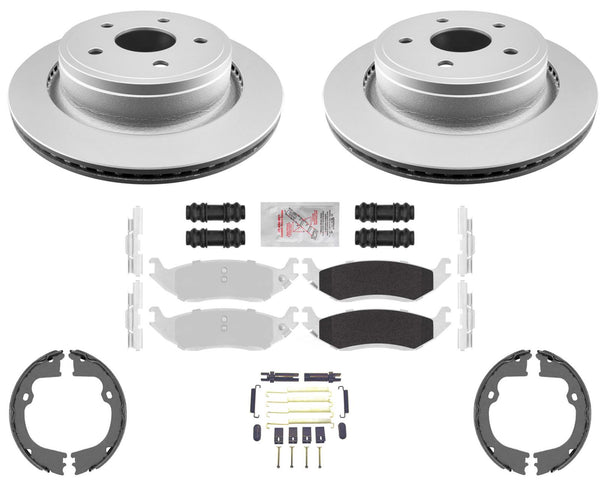 Rear Coated Brake Rotors Max Duty Brake Pads & Shoes For RAM 1500 Classic 19-24