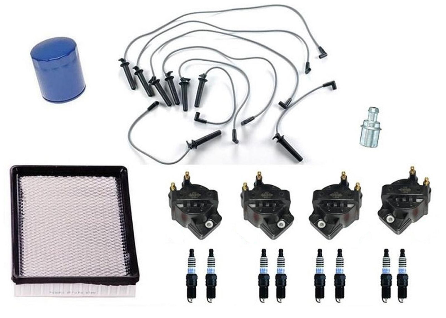 Juego de cables de encendido de bujía de platino, filtro de aceite de aire, bobinas PCV para Deville 98-99