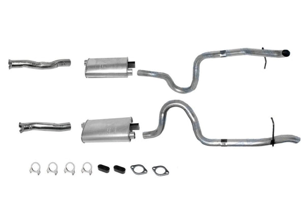 Dual Muffler Exhaust System Dual Tail Pipes for Ford Mustang GT 1987-1993 5.0L