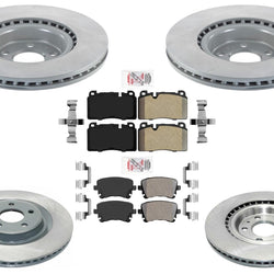F&R Coated Front Disc Brake Rotors Pads For Audi Q5 2013-2017 with 345MM Rotors