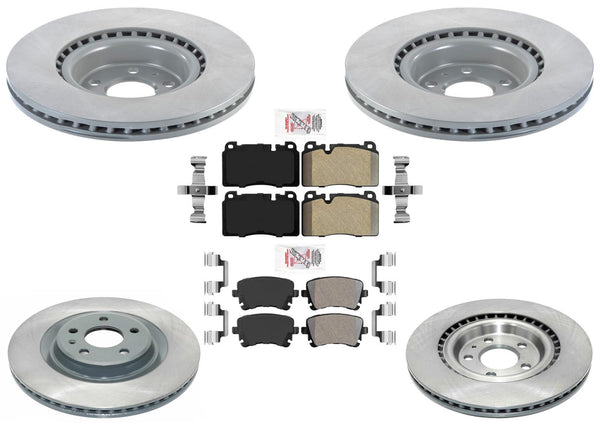 F&R Coated Front Disc Brake Rotors Pads For Audi Q5 2013-2017 with 345MM Rotors