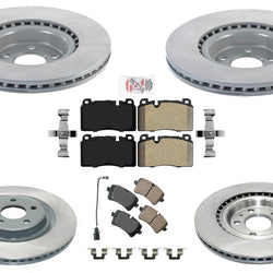 F&R Coated Disc Brake Rotors Pads For Porsche Macan 2015-2020 w/ 345MM Rotors
