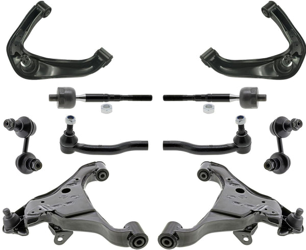 Front Upper Lower Control Arms Tie Rods & Links For Nissan Frontier 2021-2025